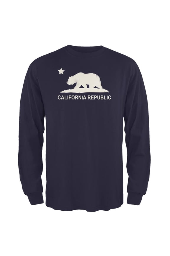 California Republic Navy Adult Long Sleeve T-Shirt - Large