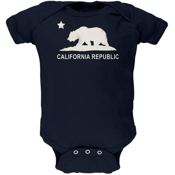 California Republic Navy Soft Baby One Piece - 0-3 months