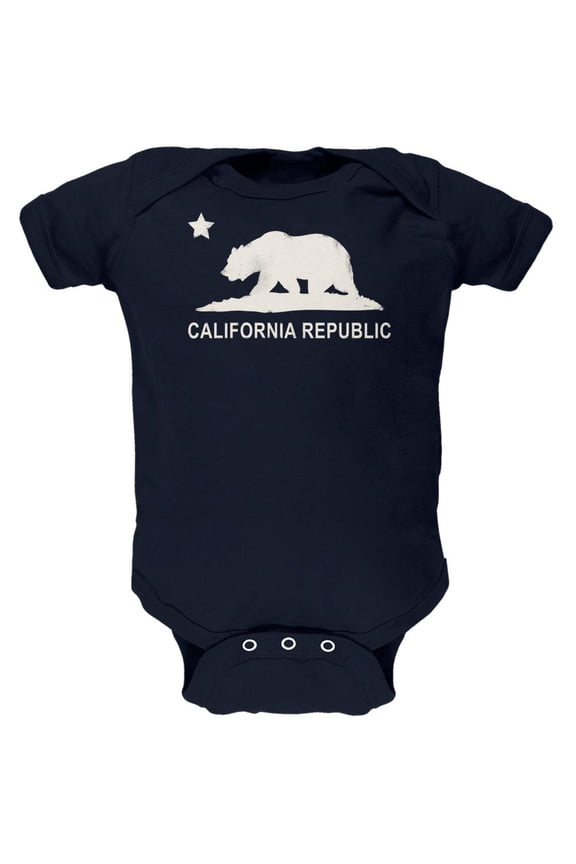 California Republic Navy Soft Baby One Piece - 3-6 months