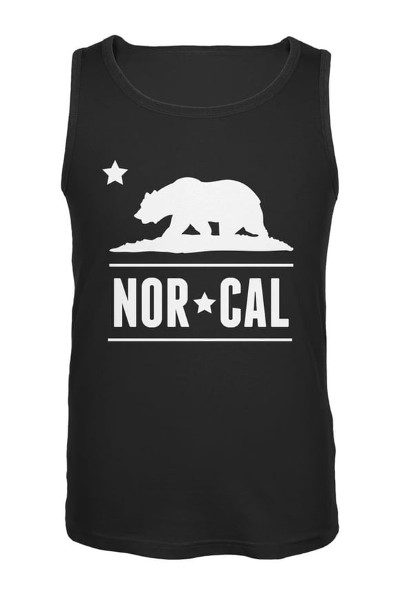 California Republic NorCal Black Adult Tank Top - Large