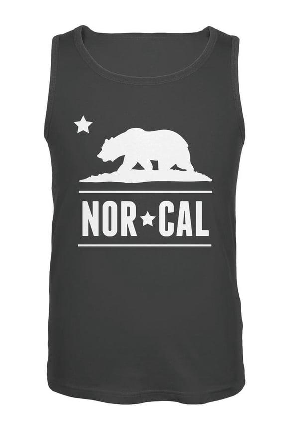 California Republic NorCal Charcoal Grey Adult Tank Top - Large