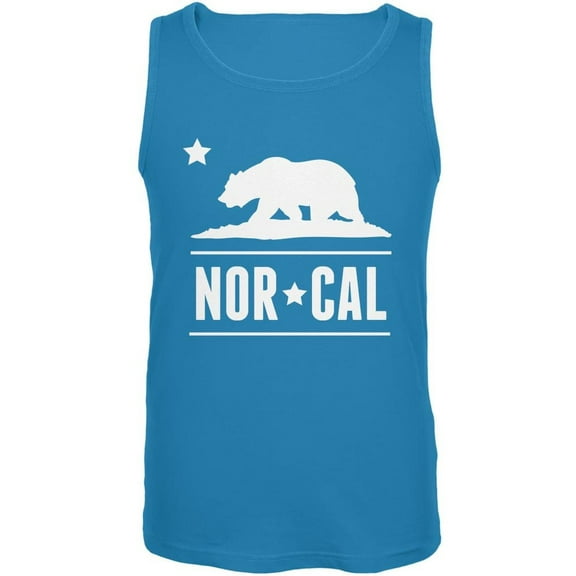 California Republic NorCal Turquoise Adult Tank Top - Medium