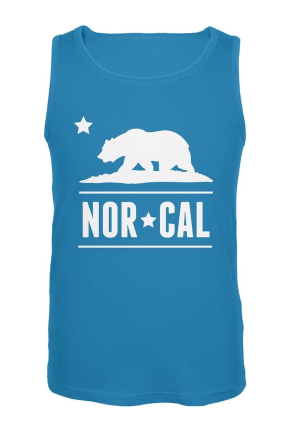 California Republic NorCal Turquoise Adult Tank Top - Small