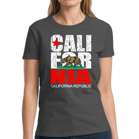California Republic Shirt for Women - S M L XL 2XL 3XL Cali Graphic Tee - Western USA State California Ladies T-Shirt Gift