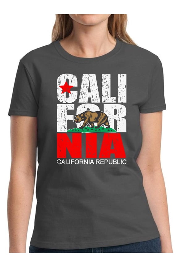 California Republic Shirt for Women - S M L XL 2XL 3XL Cali Graphic Tee - Western USA State California Ladies T-Shirt Gift