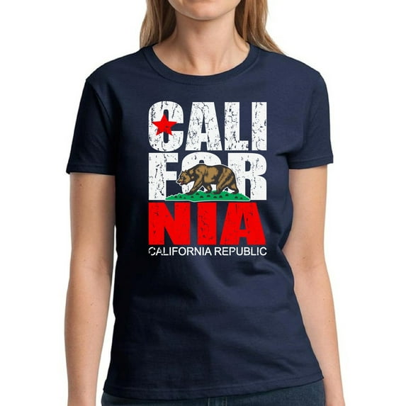 California Republic Shirt for Women - S M L XL 2XL 3XL Cali Graphic Tee - Western USA State California Ladies T-Shirt Gift
