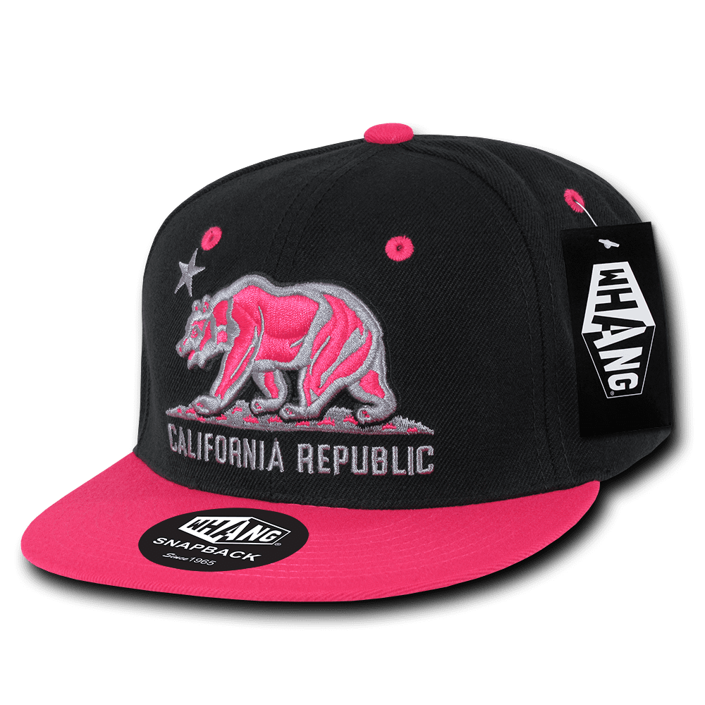 Cali Rep Snapback by WHANG, Black/H.Pink