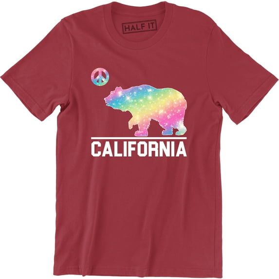 California Republic State - Beautiful Rainbow Bear Men's Gift T-Shirt