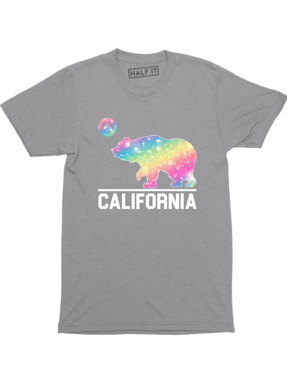 California Republic State - Beautiful Rainbow Bear Men's Gift T-Shirt