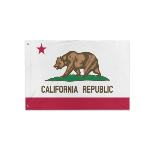 California Republic State Flag California State Flags Double Sided 2x3 Ft Outside Cali Bear Flags CA Flag Polyester Fabric with 2 Brass Grommets for Indoor Outdoor Decor