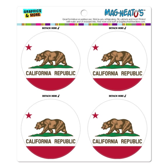 California Republic State Flag MAG-NEATO'S(TM) Car/Refrigerator Magnet Set