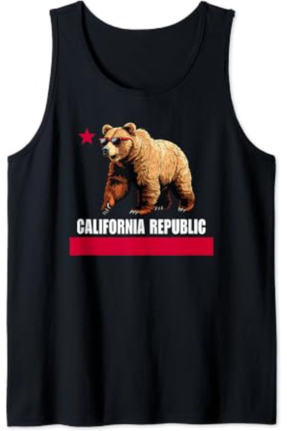 California Republic State Flag Tank Top Size S-3XL