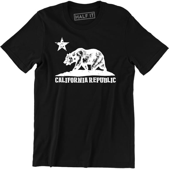 California Republic State - Grizzly Distressed Bear Men's Gift Tee Shirt