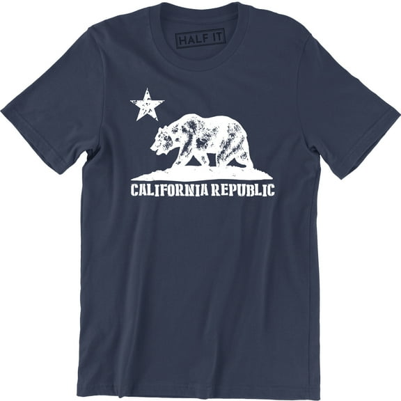 California Republic State - Grizzly Distressed Bear Men's Gift Tee Shirt