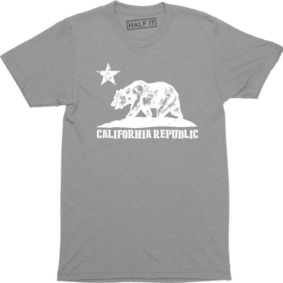 California Republic State - Grizzly Distressed Bear Men's Gift Tee Shirt