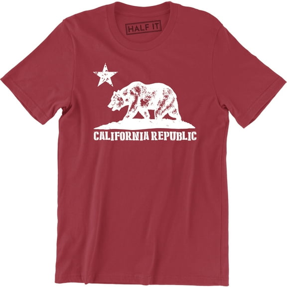 California Republic State - Grizzly Distressed Bear Men's Gift Tee Shirt