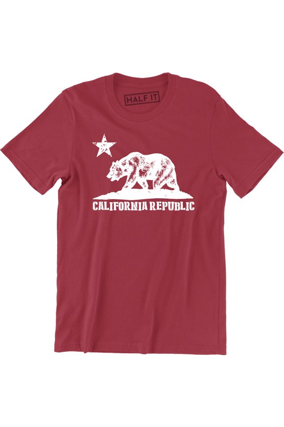 California Republic State - Grizzly Distressed Bear Men's Gift Tee Shirt