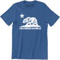 thumbnail image 1 of California Republic State - Grizzly Distressed Bear Men's Gift Tee Shirt, 1 of 4
