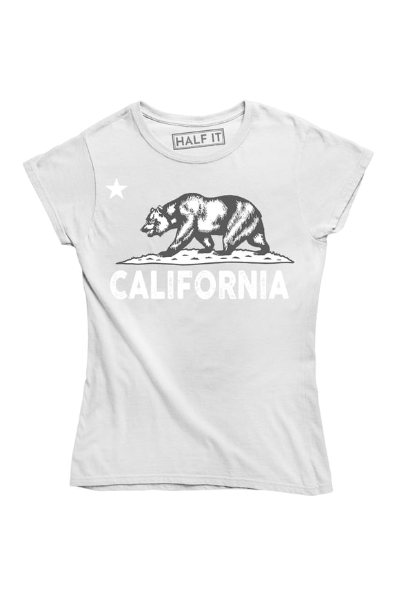 California Republic State - Grizzly Distressed Bear Women's Gift T-Shirt