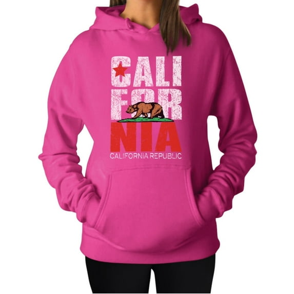 California Republic Women's Hoodie - Retro California Flag Pullover - Soft, Warm, and Comfortable - Perfect Birthday Gift - Celebrate Californian Pride in Style - Pink XX Large
