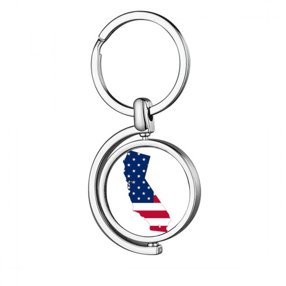 California Rotating Keychain Metal Keyring Holder