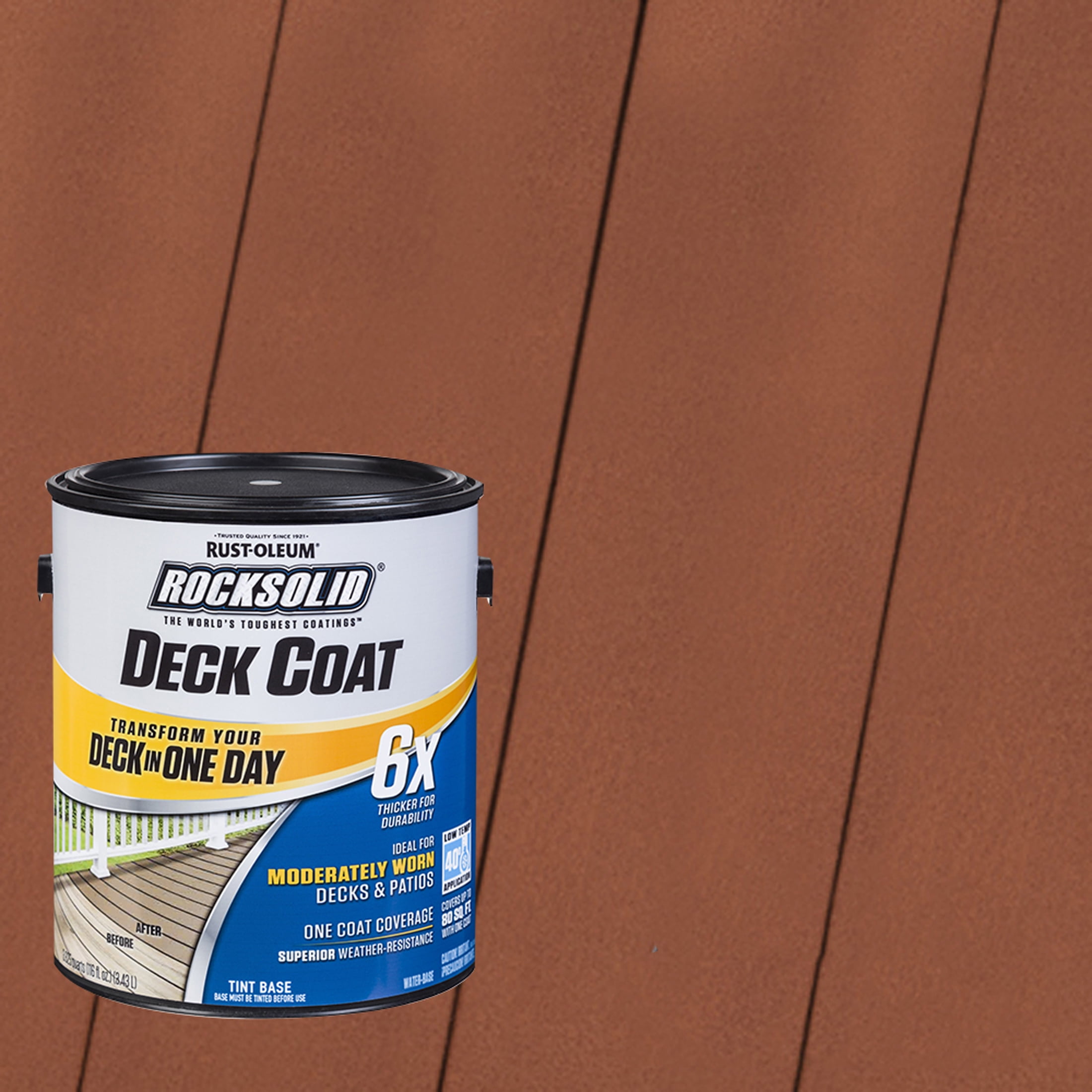 California Rustic, Rust-Oleum RockSolid 6X Exterior Wood Deck Coat-319620T, Gallon