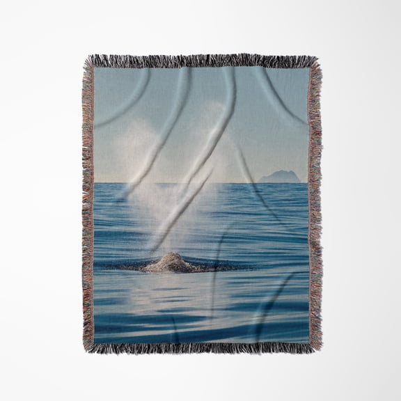 California, San Diego. California Gray Whale Migrating South To Mexico, Woven Blanket
