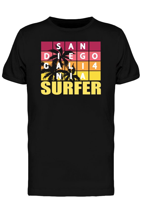 California San Diego Slogan T-Shirt Men -Image by Shutterstock, Male Small