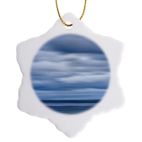 3drose, California, San Diego, View of Blurred Clouds over Pacific Ocean, 3 inch Snowflake Porcelain Ornament