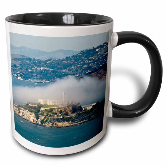 3drose, California, San Francisco. Alcatraz Island - Us05 Mde0215 - Michael Defreitas, 11oz Two-tone Black Mug