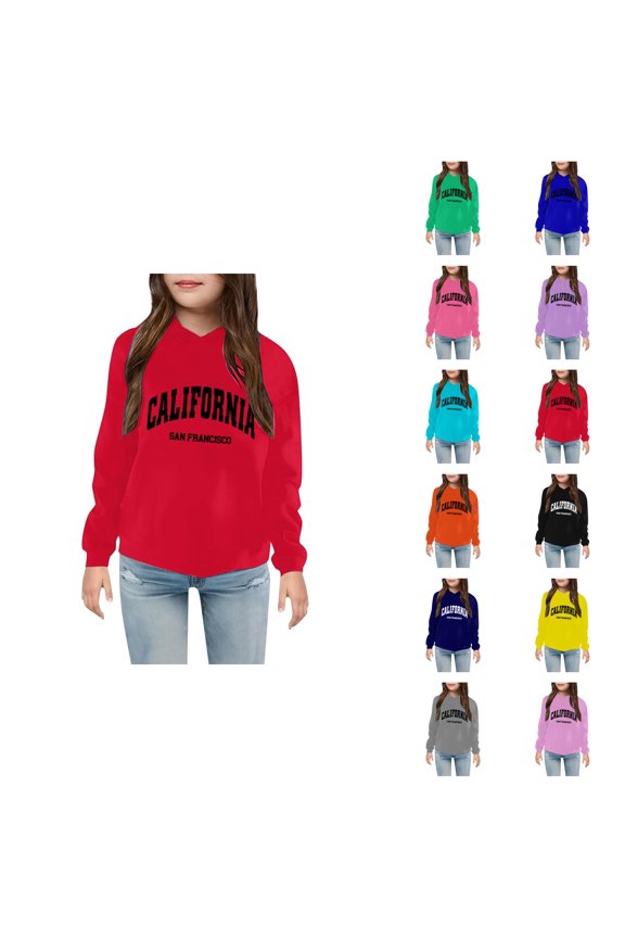 California San Francisco Hoodies for Boys Girls Casual Long Sleeve Graphic Hooded Sweatshirt Pullover Top