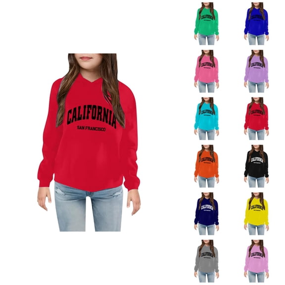 California San Francisco Hoodies for Boys Girls Casual Long Sleeve Graphic Hooded Sweatshirt Pullover Top