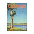 thumbnail image 1 of California - Santa Fe Railway - Vintage Railroad Travel Poster by Oscar M. Bryn c.1950s - Fine Art Matte Paper Print (Unframed) 18x24in, 1 of 4