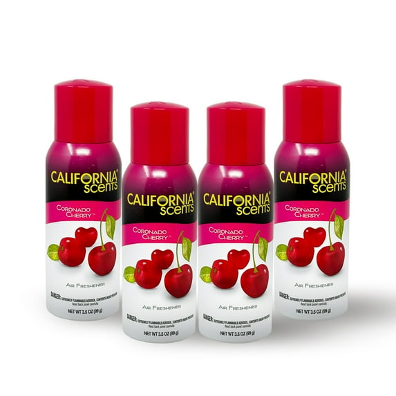 California Scents Air Freshener Spray 3.5oz, Coronado Cherry Scent, 4 Packs