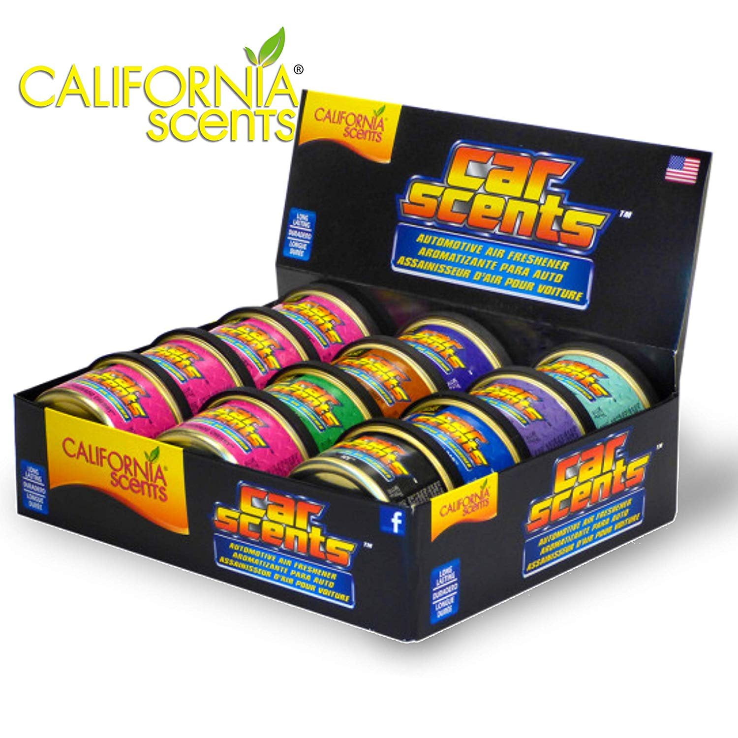 California Scents California Car Scents, Car Air Freshener & Fragrance,  Long-Lasting Fresh Scents, 1.5 oz. Cans 12 Count 