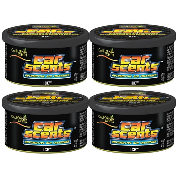 California Scents Car Air Freshener ICE Auto Organic Fragrance Smell Vented Lids (4-Pack)