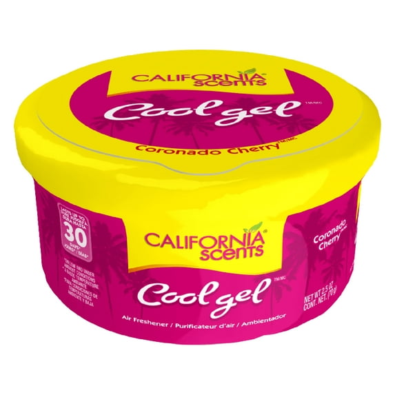 California Scents Cool Gel Coronado Cherry Scent - The Car Air Freshener with Cool Gel Technology - Long-Lasting Odor Eliminator and Auto Air Freshener for Cars