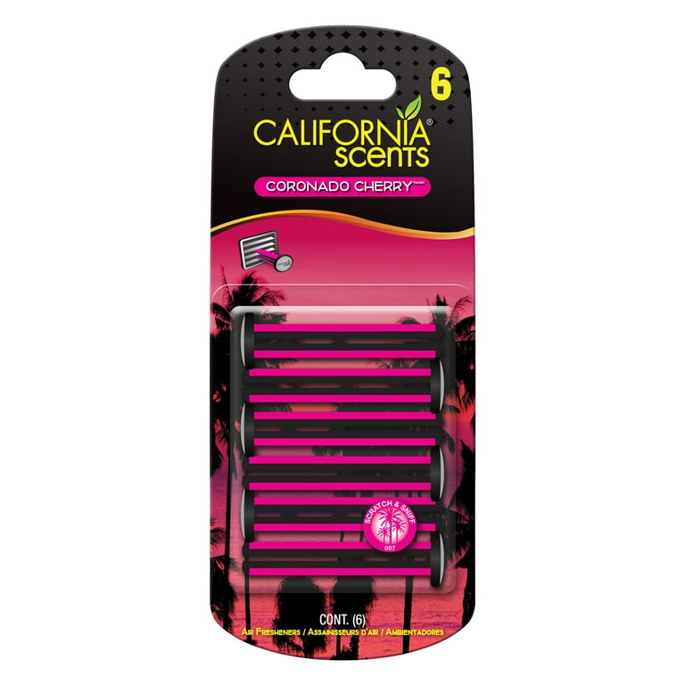 California Scents Vent Stick Air Freshener (Coronado Cherry Scent 6 Pack)