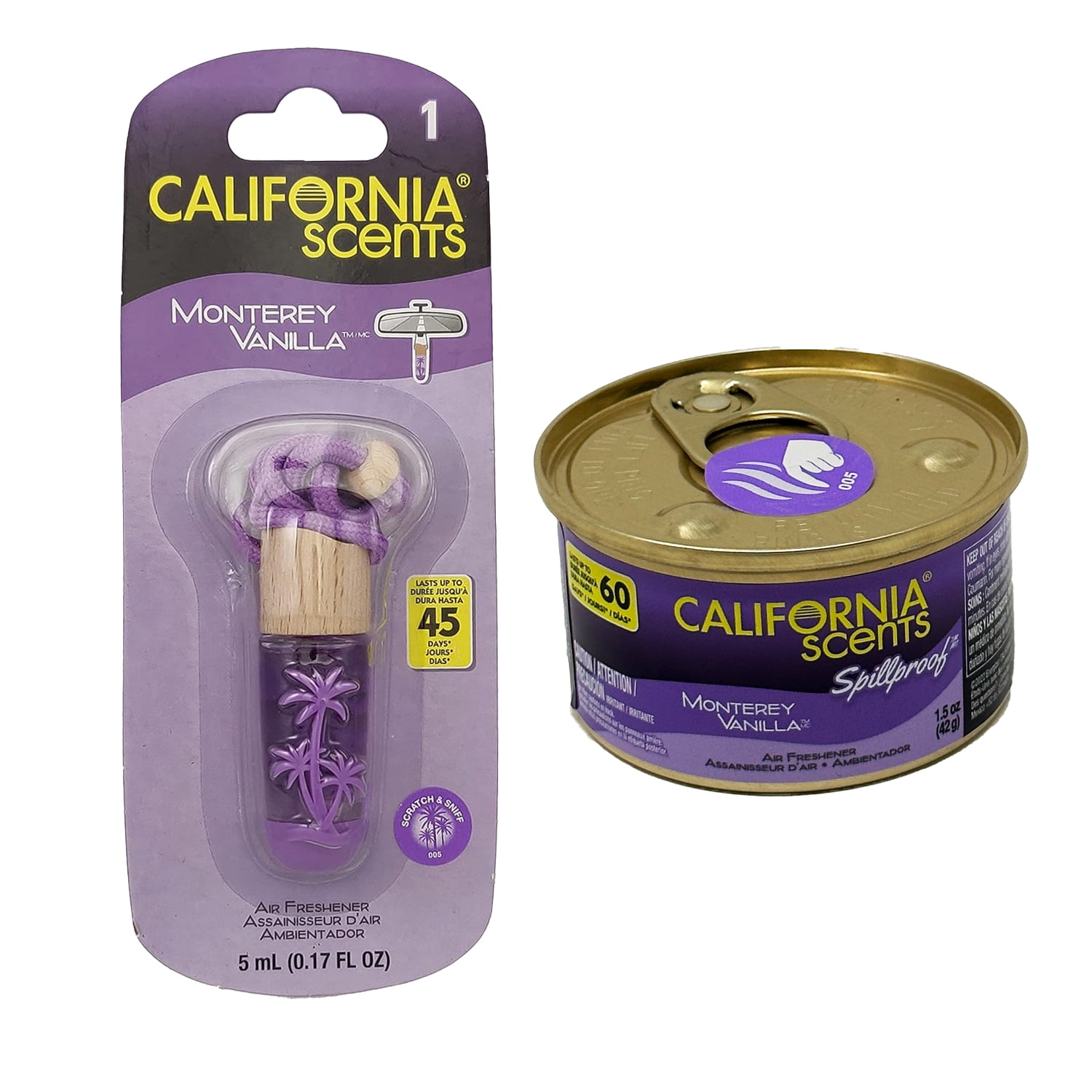 California Scents Hanging Vial & Spillproof Automotive Air Freshener