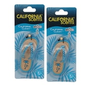 California Scents Scented Sandal Hanging Air Freshener, California Clean Scent Car Air Freshener - Odor Eliminator for Strong Odor - Flip Flop Car Fresheners, 2 Packs
