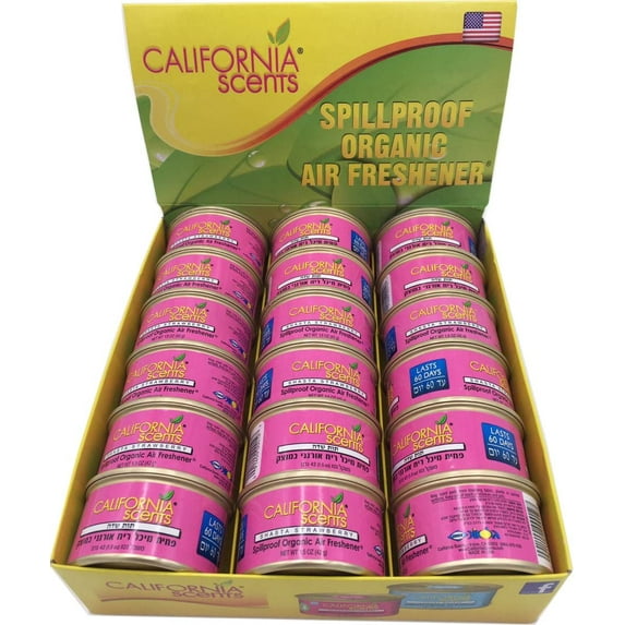 California Scents Spillproof Organic Air Freshener, Shasta Strawberry, 1.5 Ounce Canister (Pack of 18)