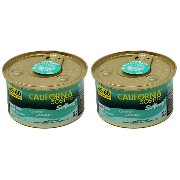 California Scents Spillproof Organic Air Fresheners, 1.5 Ounce Can Desert Jasmine, 2 Packs