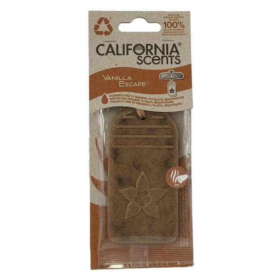 California Scents Vanilla Escape Hanging 3D Paper: Natural, Environmentally Friendly Car Freshener with Recycled Materials and Strong Odor Eliminator for Automotive Air Freshening