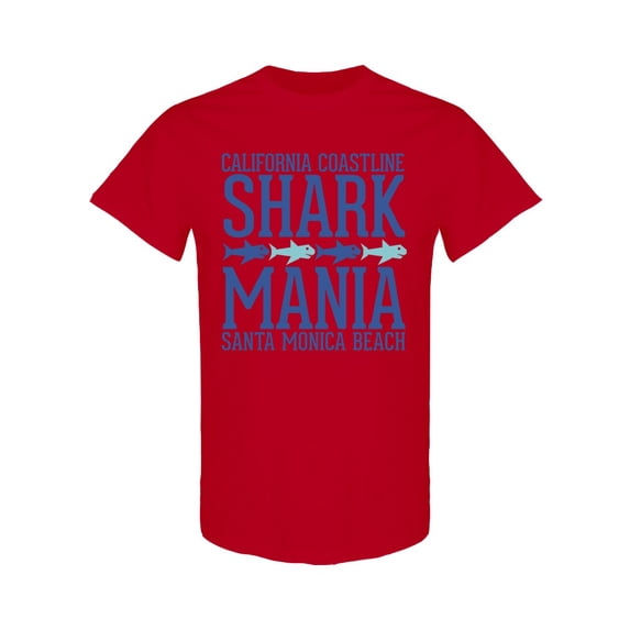 California Shark Mania T-Shirt Men -Image by Shutterstock, Male 3X-Large