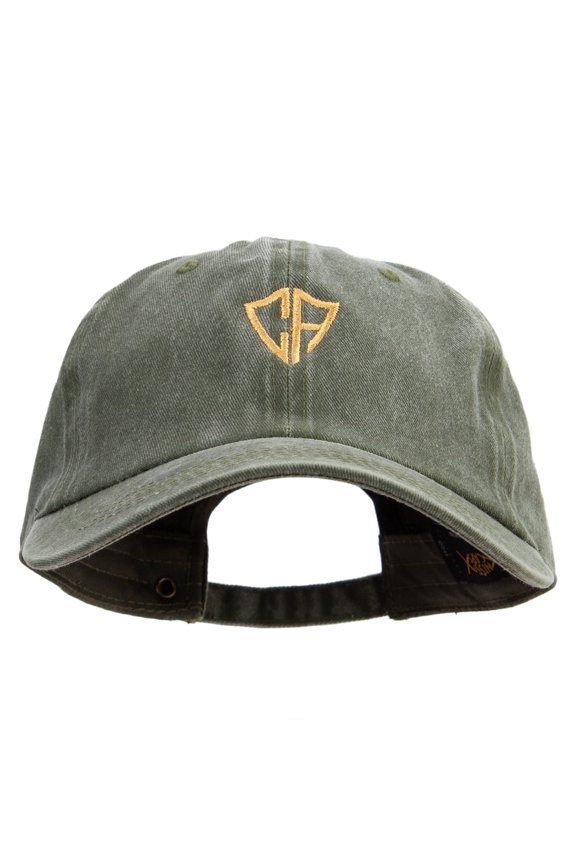 California Shield Logo Embroidered Cotton Twill Premium Pigment Dyed Cap - Olive OSFM