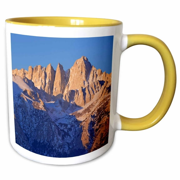 3drose, California, Sierra Nevadas, Mt. Whitney - Us05 Bja0383 - Jaynes Gallery, 11oz Two-tone Yellow Mug