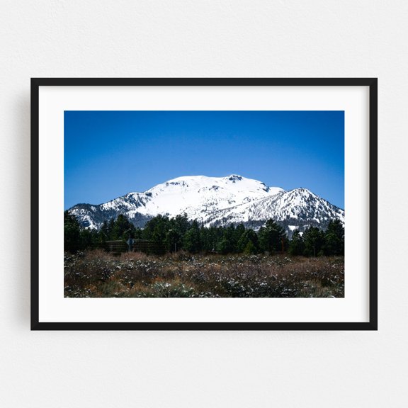 California Snow-Capped Majesty - Mammoth Lakes California Photography Mountain Snow Landscape Nature Scenic Winter Wilderness Black Framed Wall Art Print 5 x 7 inches
