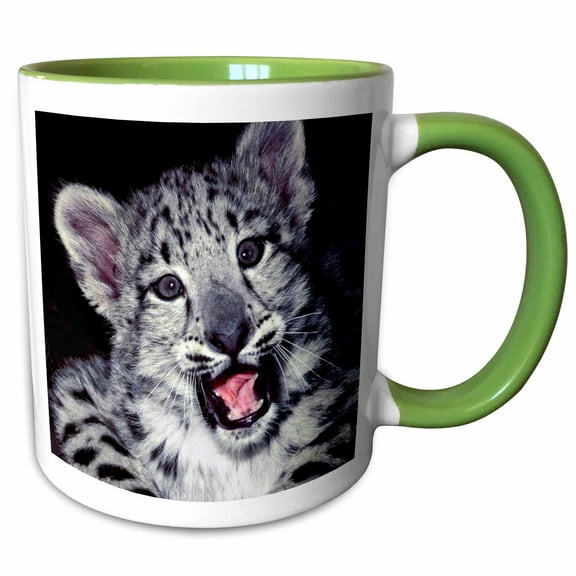 3drose, California, Snow Leopard at Wildlife Waystation - Us05 Bja0191 - Jaynes Gallery, 11oz Two-tone Green Mug