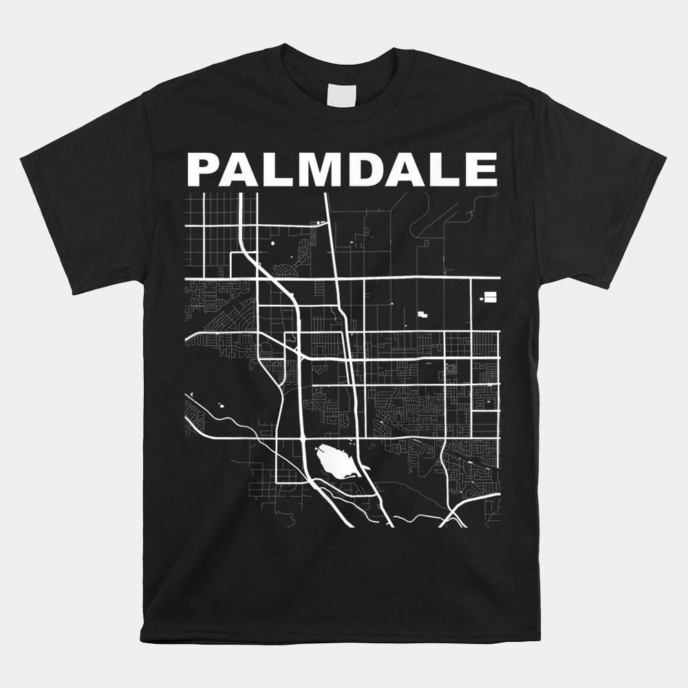 California Souvenir Palmdale City Street Map Shirt