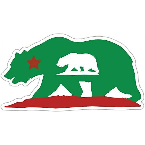 California State Flag Bear Classic Design ((Reflective)) 3M Vinyl Decal Bumper Sticker 4x6 inches